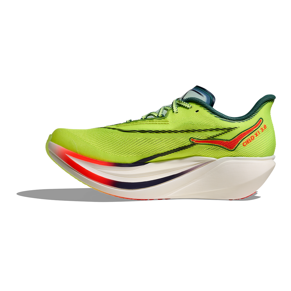 Hoka Cielo X1 3.0 — Neon Yuzu - Thyme — Size D — Width 5 M / 6 W — Side View