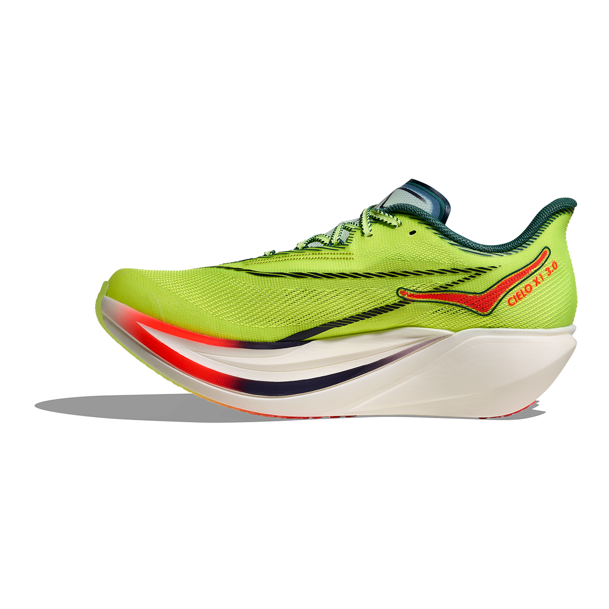 Hoka Cielo X1 3.0 — Neon Yuzu - Thyme — Size D — Width 5 M / 6 W — Side View