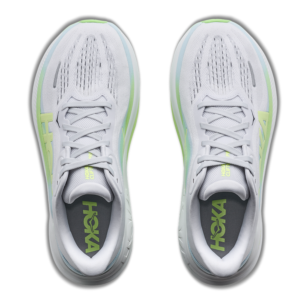 Hoka Clifton Pro — Cosmic Grey - Neon Yuzu — Size B — Width 5 — Back View