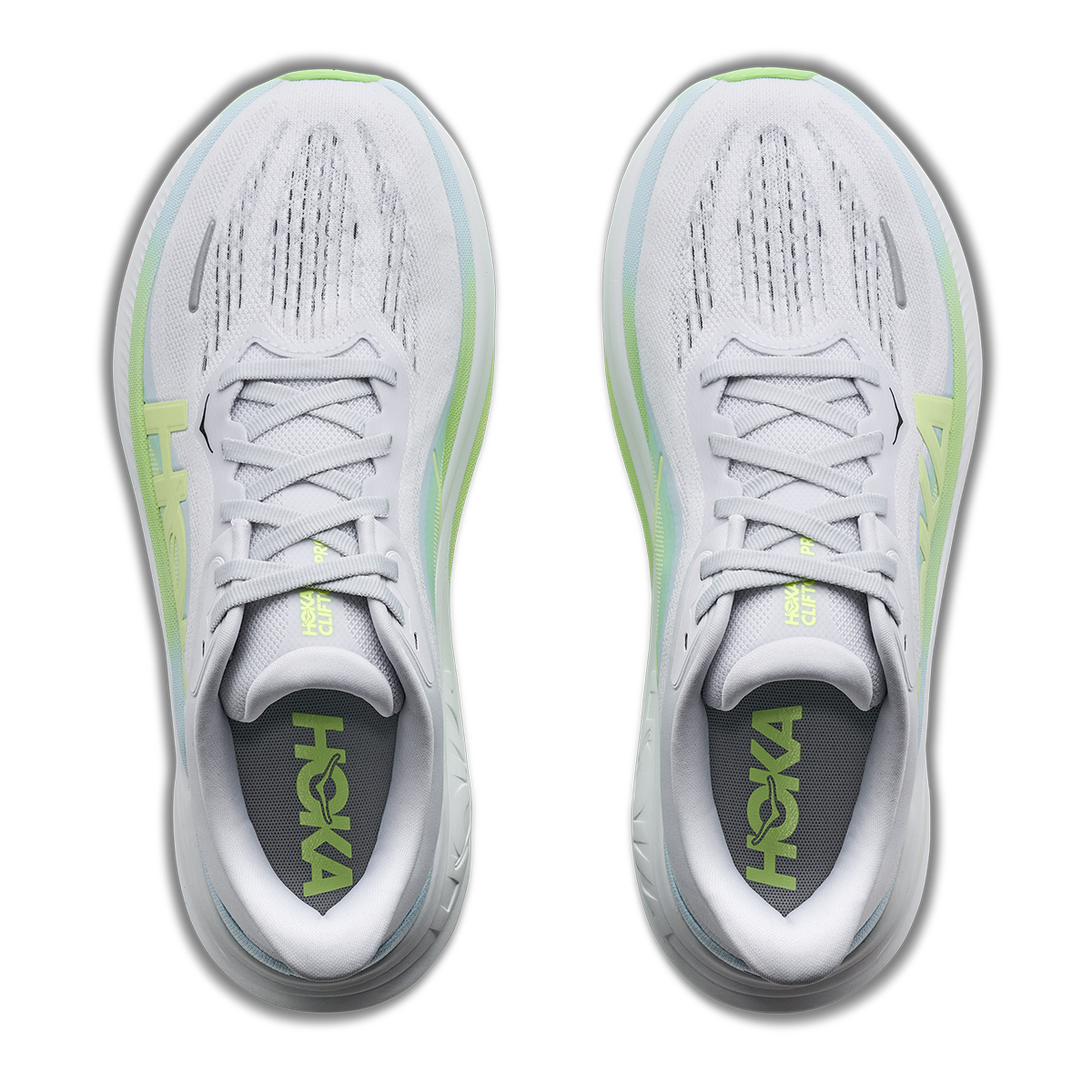 Hoka Clifton Pro — Cosmic Grey - Neon Yuzu — Size B — Width 5 — Back View