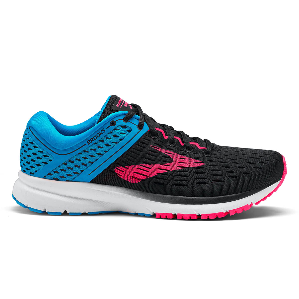 Brooks Ravenna 9 — Black - Blue - Pink — Size B — Width 6 — Front View