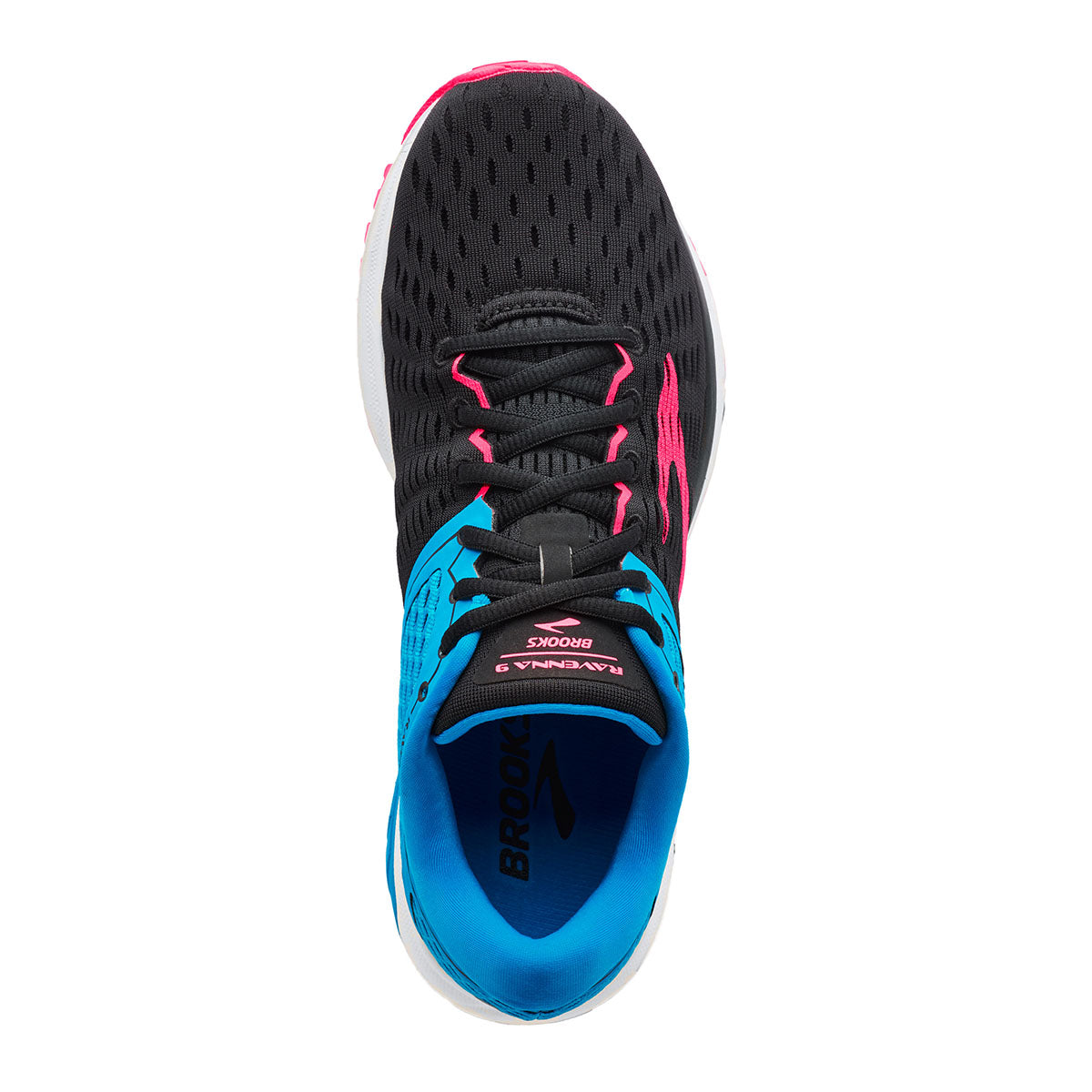 Brooks Ravenna 9 — Black - Blue - Pink — Size B — Width 6 — Back View