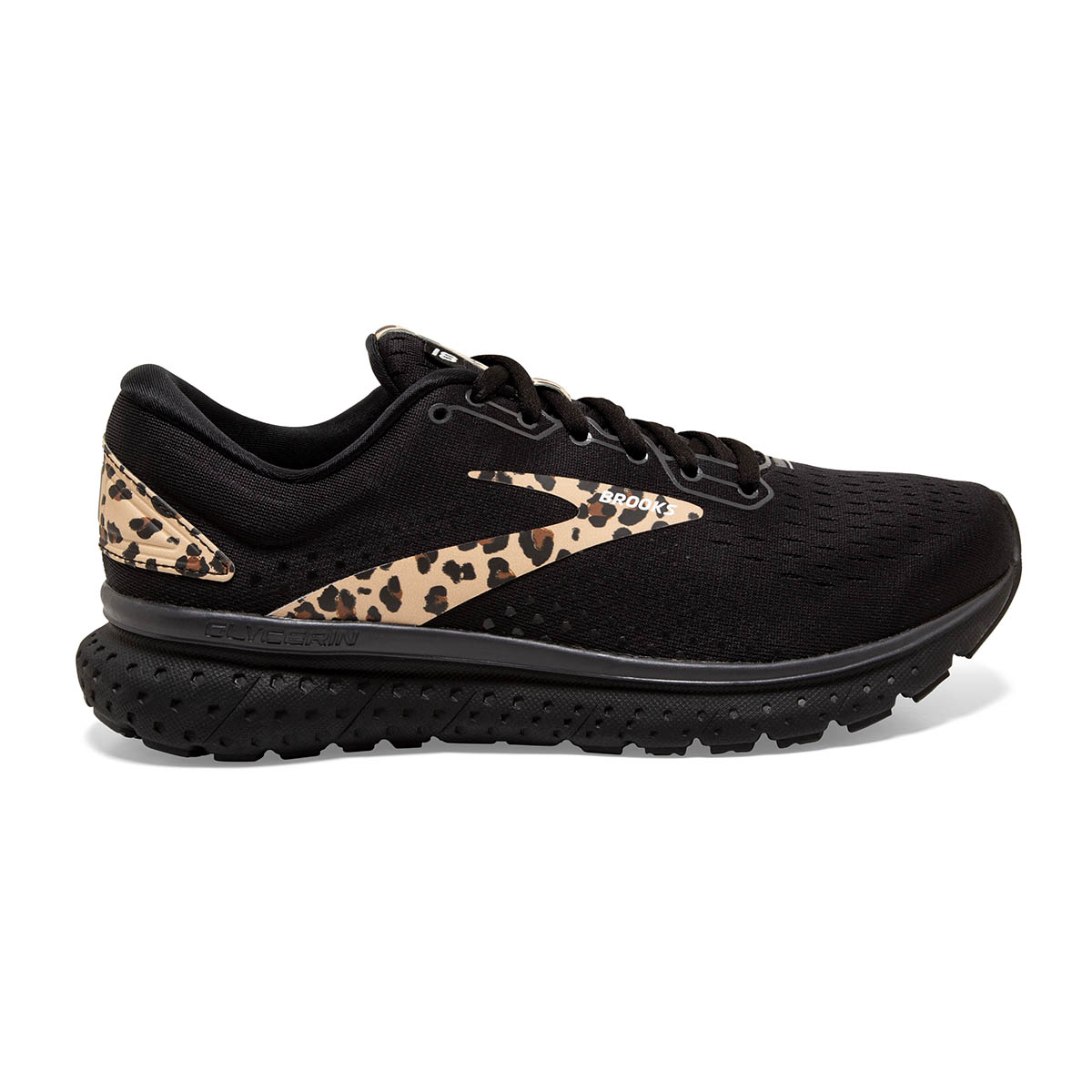 Brooks Glycerin 18 Run Wild — Black - Blackened Pearl - Latte — Size B — Width 10.5 — Front View