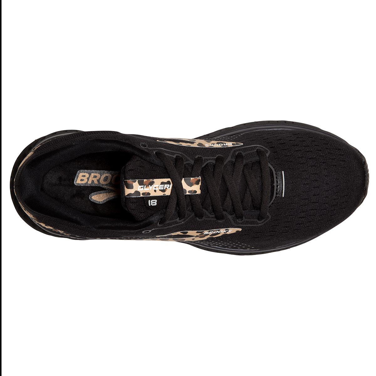 Brooks Glycerin 18 Run Wild — Black - Blackened Pearl - Latte — Size B — Width 10.5 — Back View