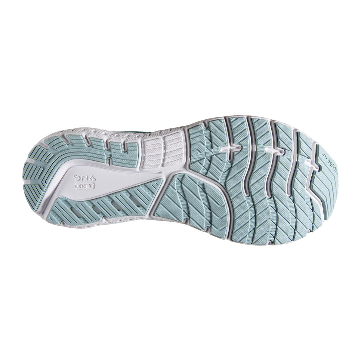 Brooks Glycerin 18 Shibori — Light Blue - Teal Green - White — Size B — Width 10.5 — Detail View