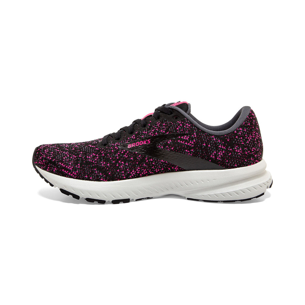 Brooks Launch 7 — Black - Pearl - Hushed Violet — Size B — Width 10.5 — Side View