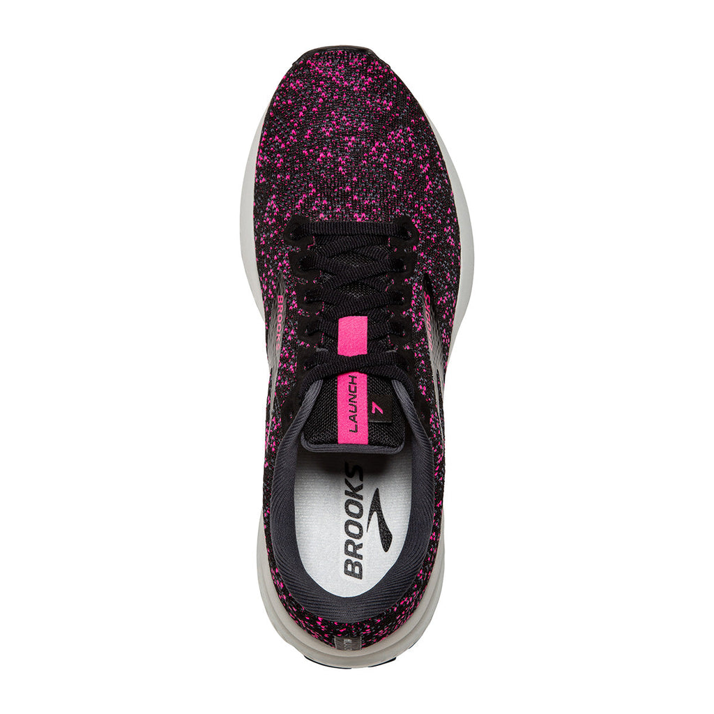 Brooks Launch 7 — Black - Pearl - Hushed Violet — Size B — Width 10.5 — Back View