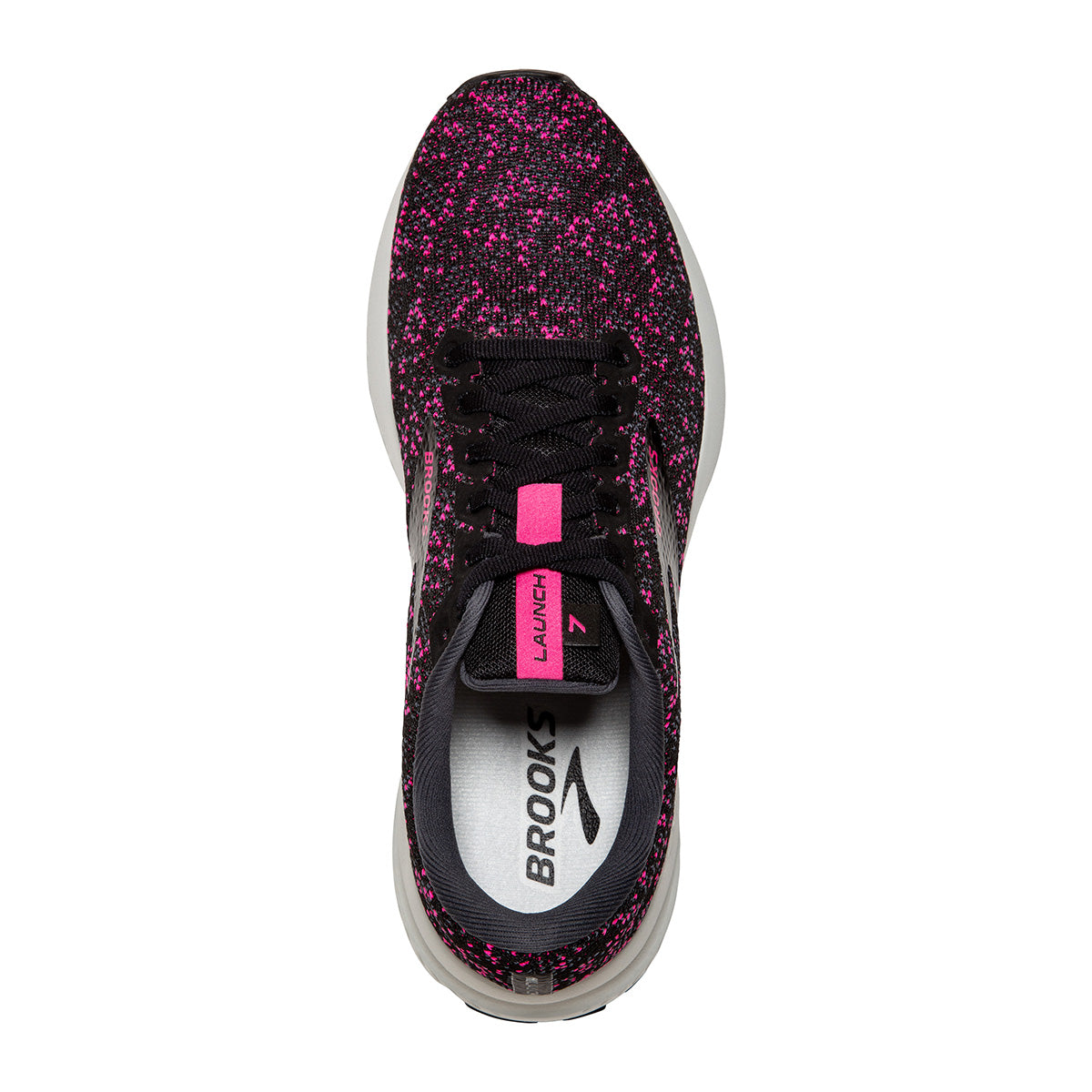 Brooks Launch 7 — Black - Pearl - Hushed Violet — Size B — Width 10.5 — Back View