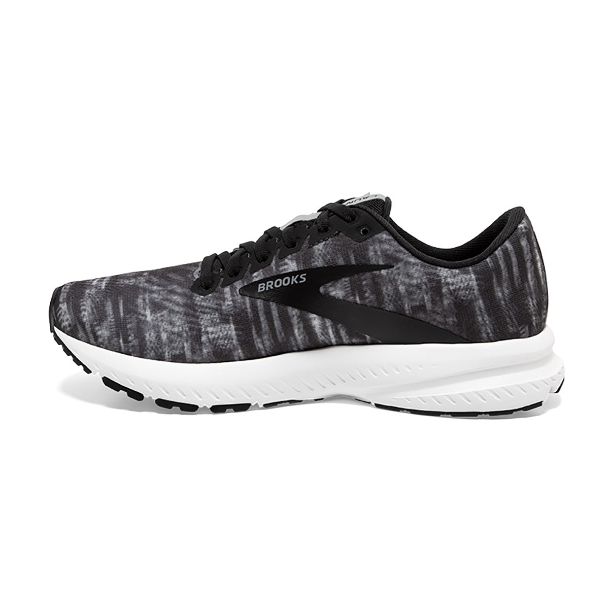 Brooks Launch 7 — Black - Pearl - Hushed Violet — Size B — Width 10.5 — Lifestyle View
