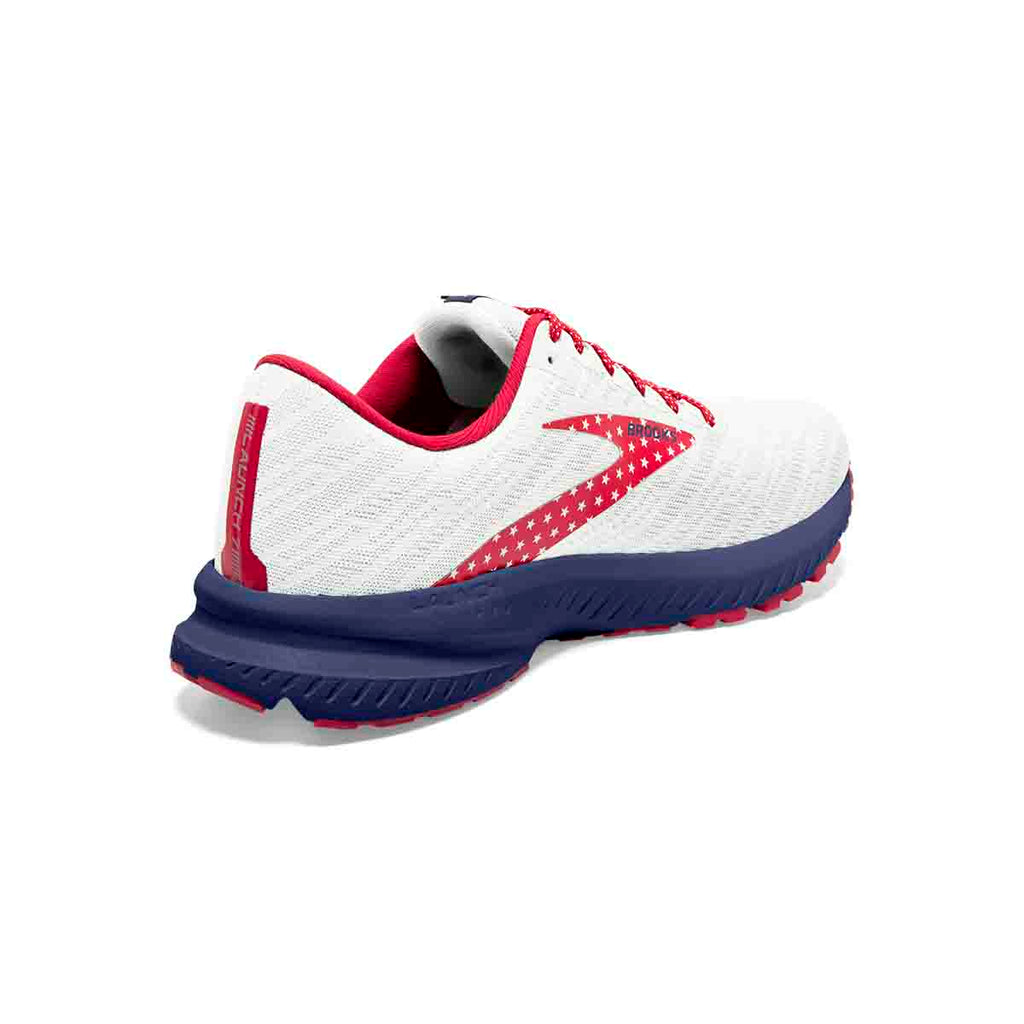 Brooks Launch 7 USA — White - Blue - Red — Size B — Width 10.5 — Top View