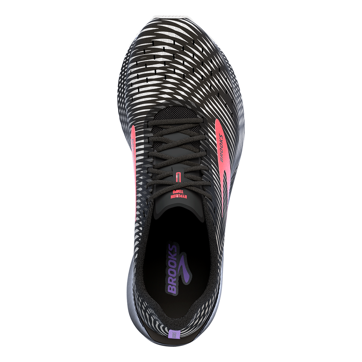 Brooks Hyperion Tempo — Black - Coral - Purple — Size B — Width 6 — Alternate View 7