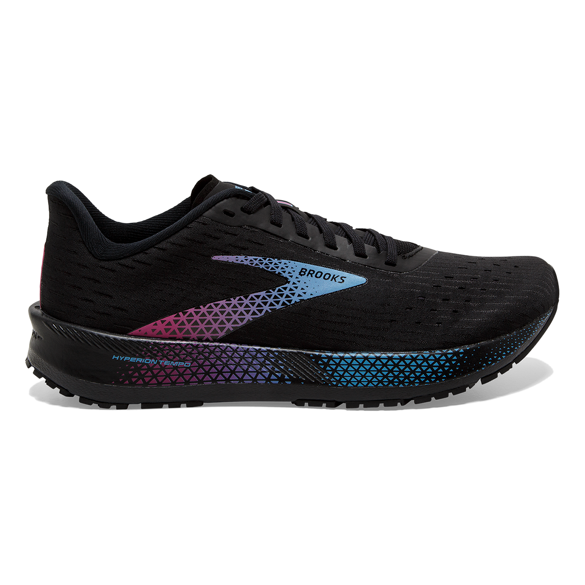 Brooks Hyperion Tempo — Black - Coral - Purple — Size B — Width 6 — Front View