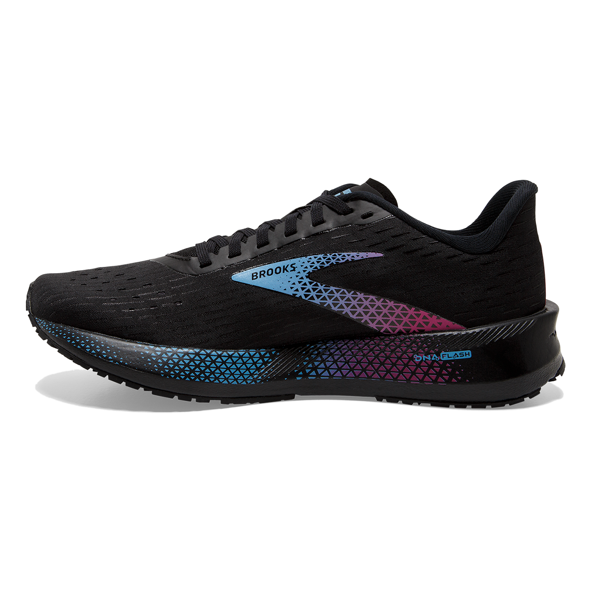 Brooks Hyperion Tempo — Black - Coral - Purple — Size B — Width 6 — Side View