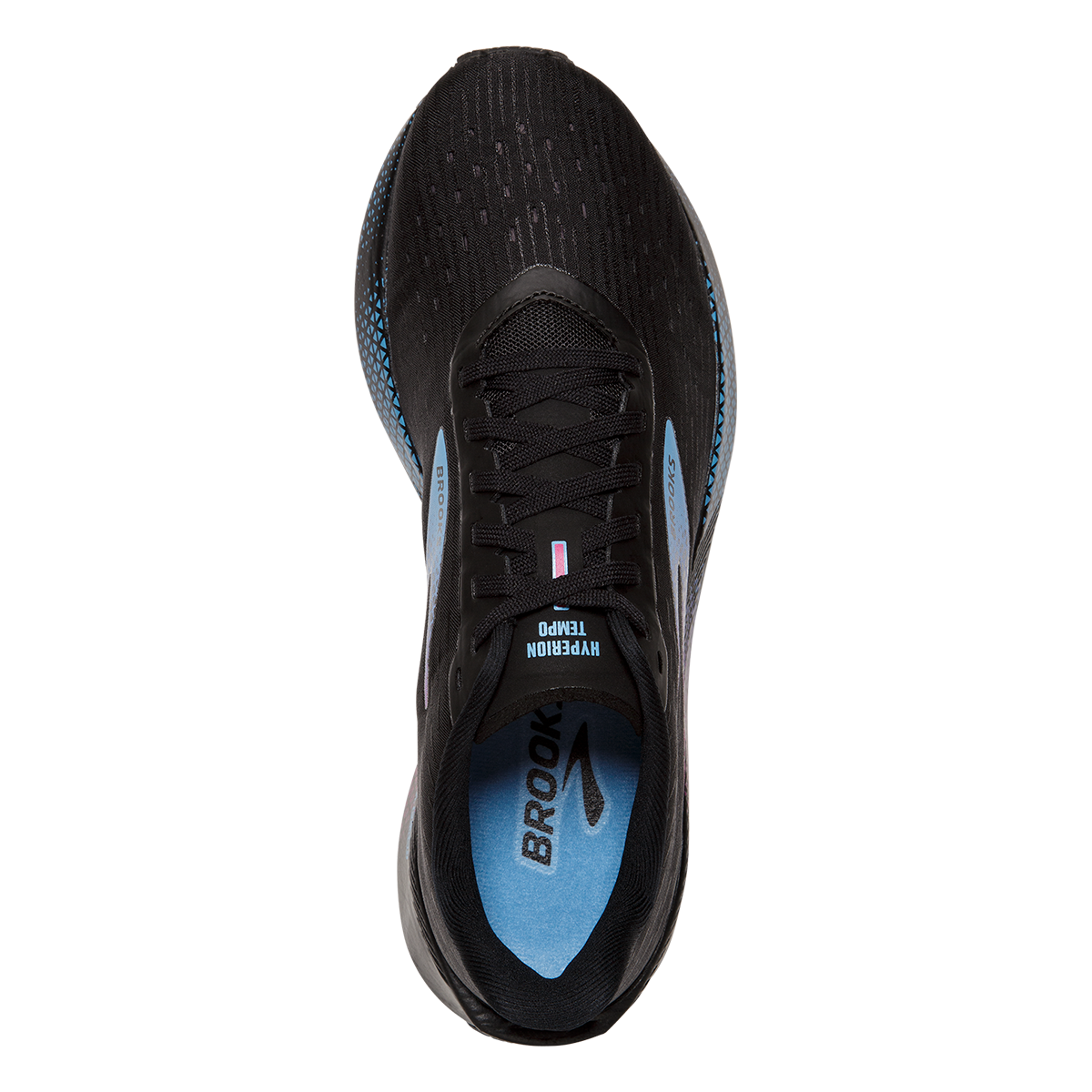 Brooks Hyperion Tempo — Black - Coral - Purple — Size B — Width 6 — Back View