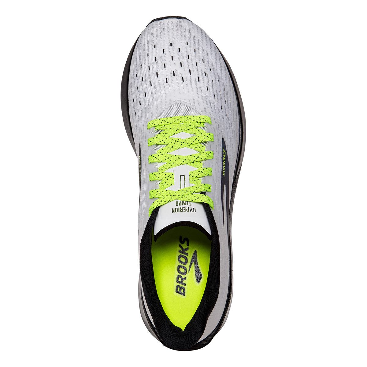 Brooks Hyperion Tempo Run Visible — White - Nightlife - Black — Size B — Width 10 — Back View