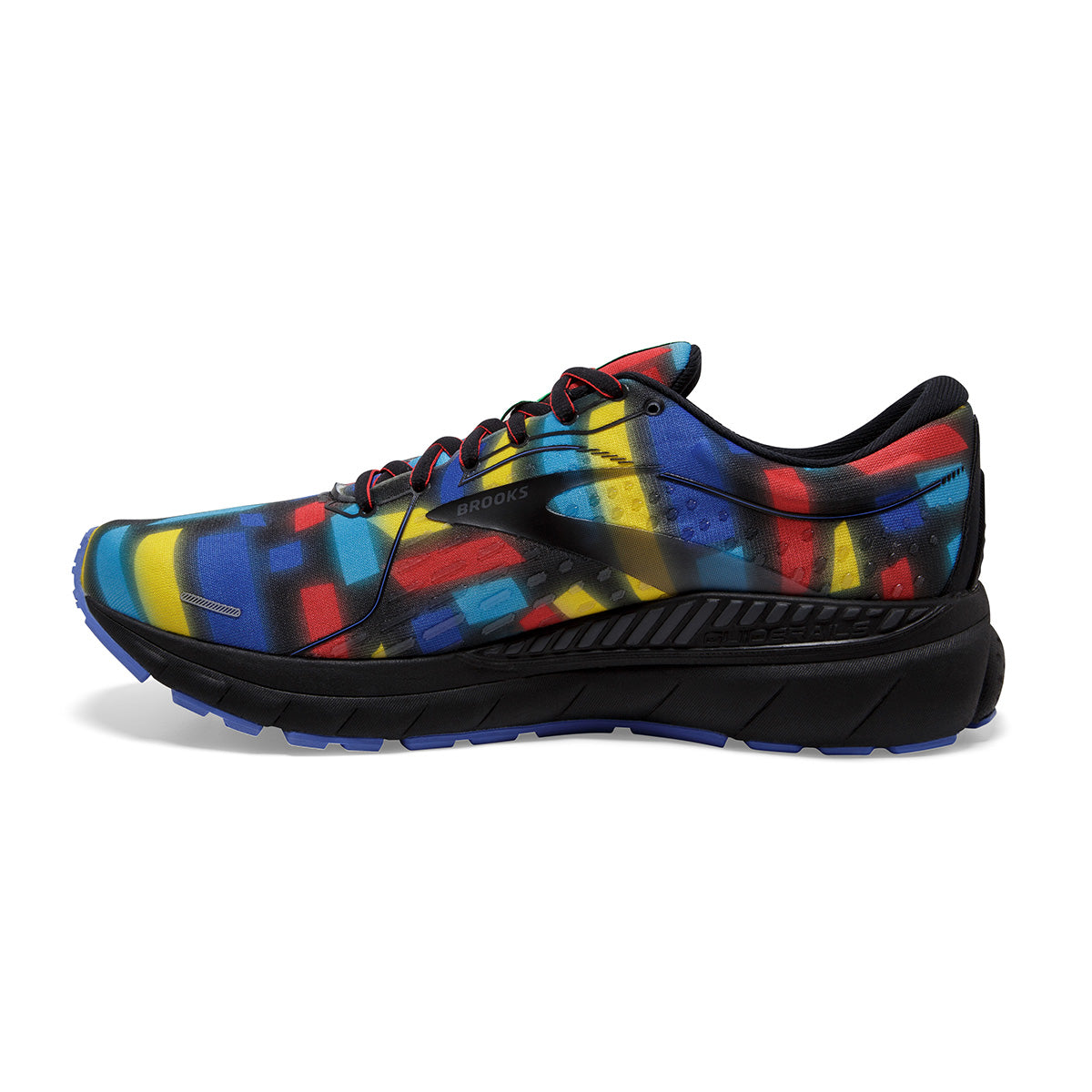 Brooks Adrenaline GTS 21 Victory — Black - Red - Blue — Size B — Width 10.5 — Side View