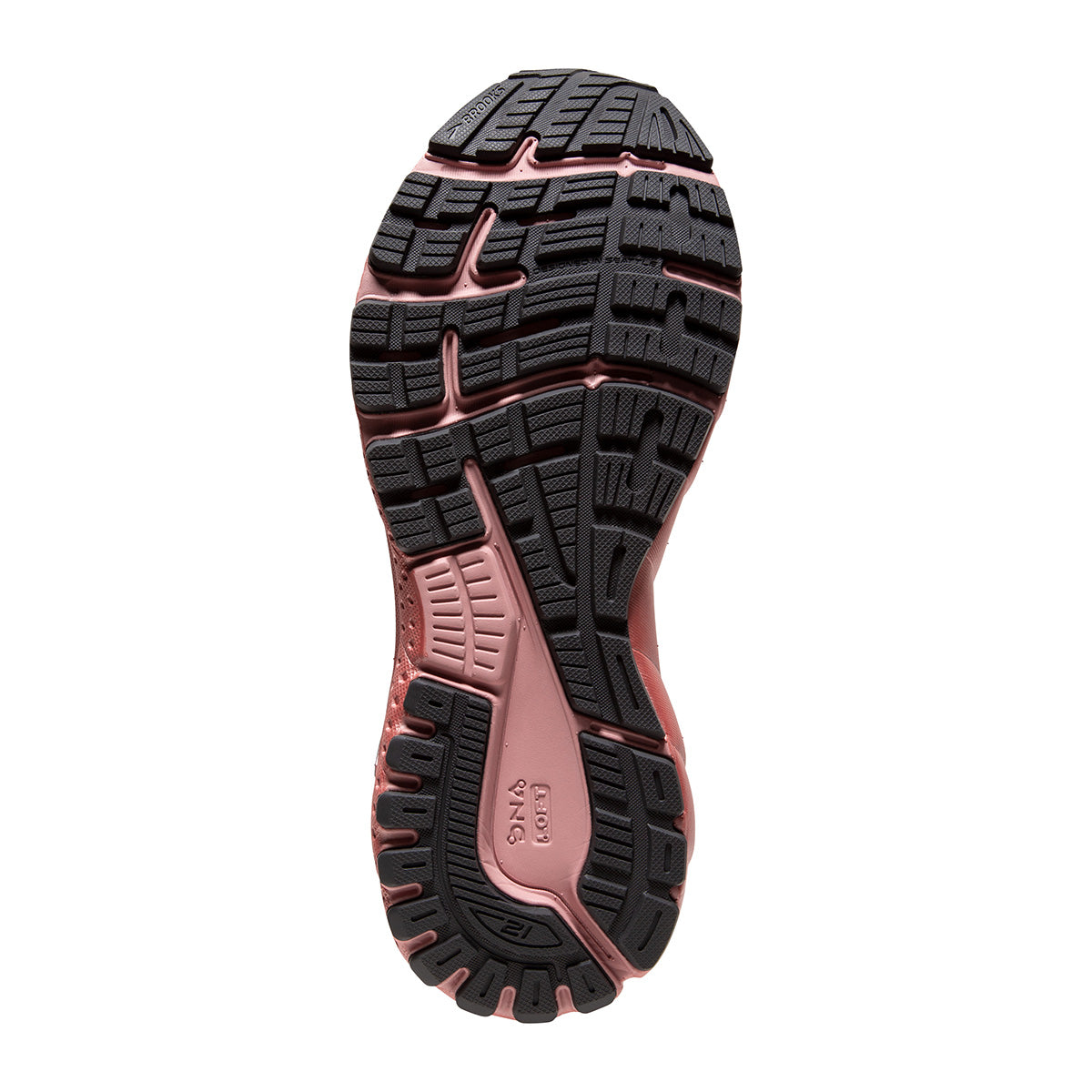 Brooks Adrenaline GTS 21 Metallic — Grey - Black - Rose Gold — Size B — Width 10.5 — Top View