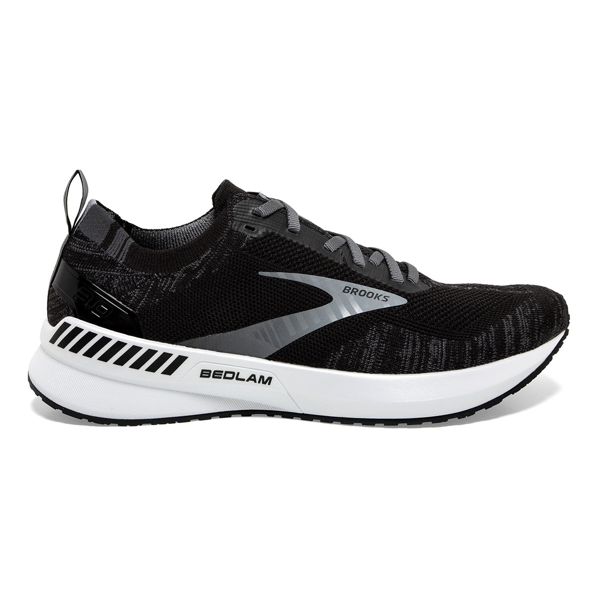 Brooks Bedlam 3 — Black - Blackened Pearl - White — Size B — Width 10.5 — Front View