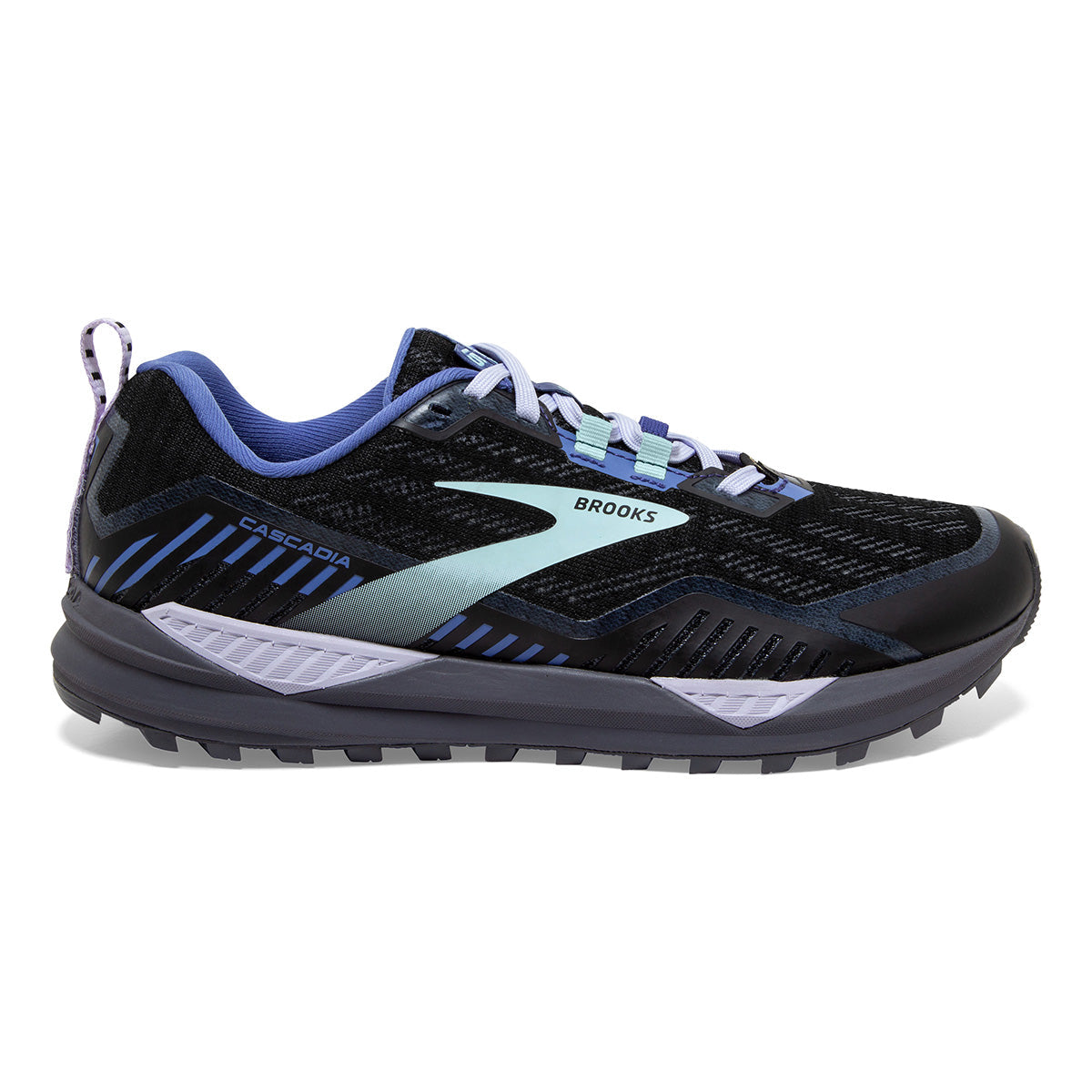 Brooks Cascadia GTX 15 — Black - Marlin - Blue — Size B — Width 10 — Top View