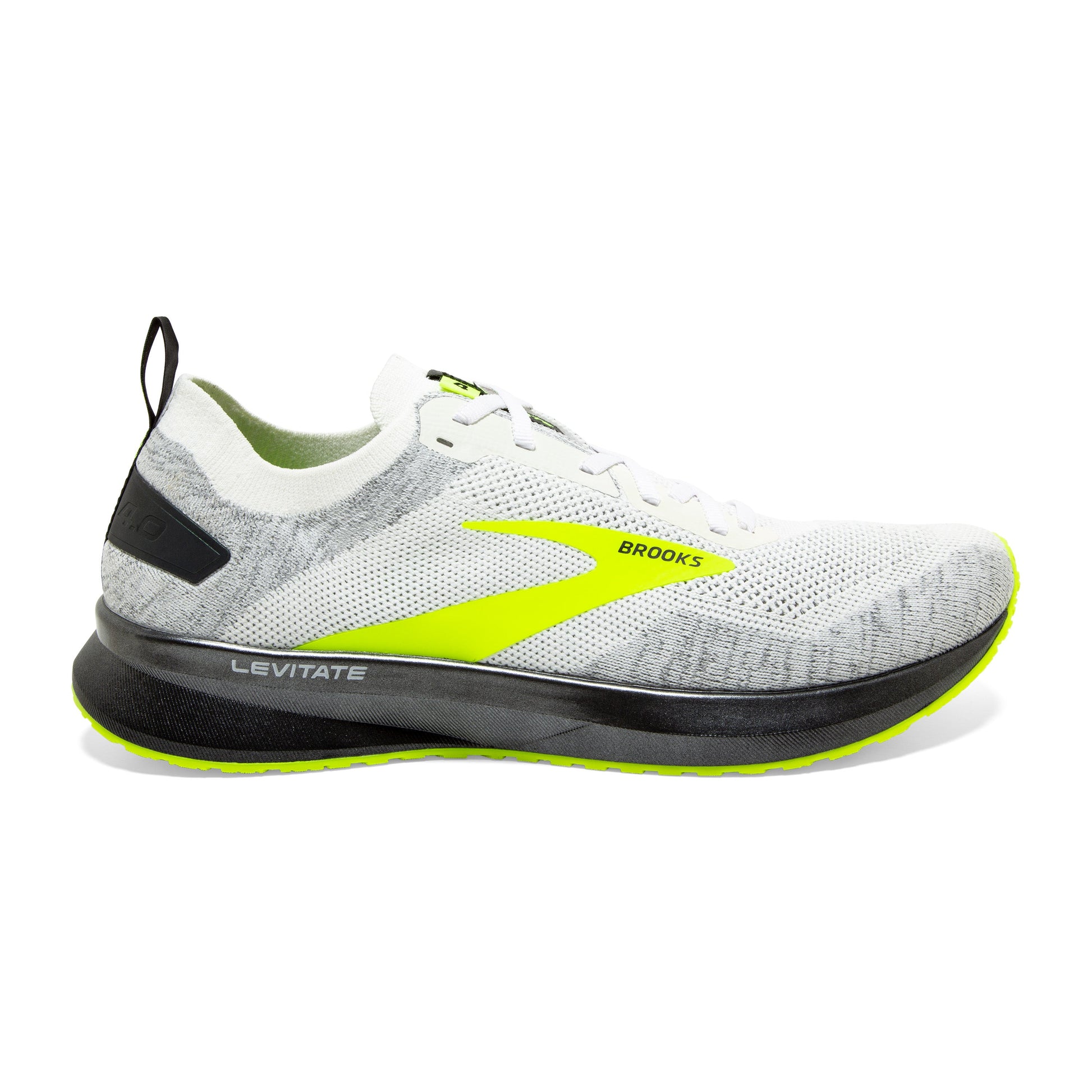 Brooks Levitate 4 Run Visible — Black - Nightlife — Size B — Width 10.5 — Detail View