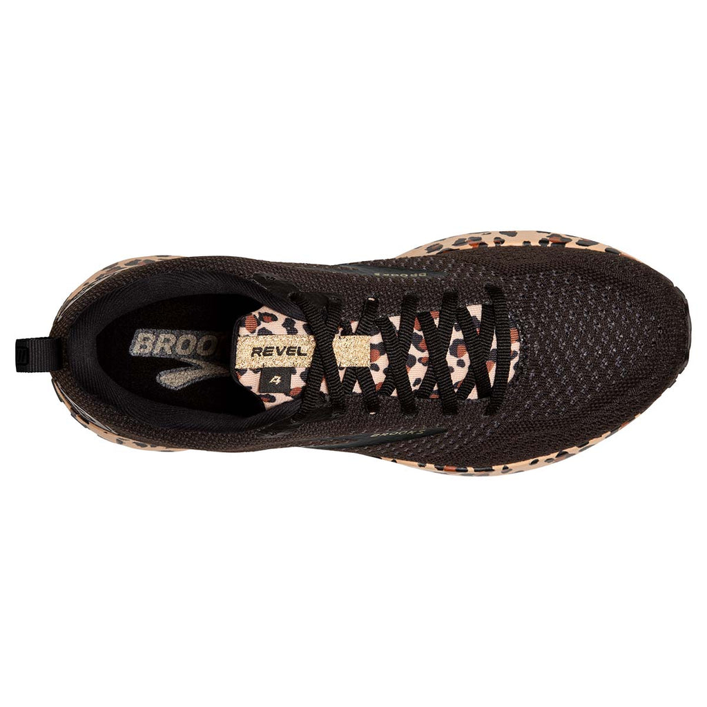 Brooks Revel 4 Run Wild — Black - Latte - Metallic — Size B — Width 10 — Back View