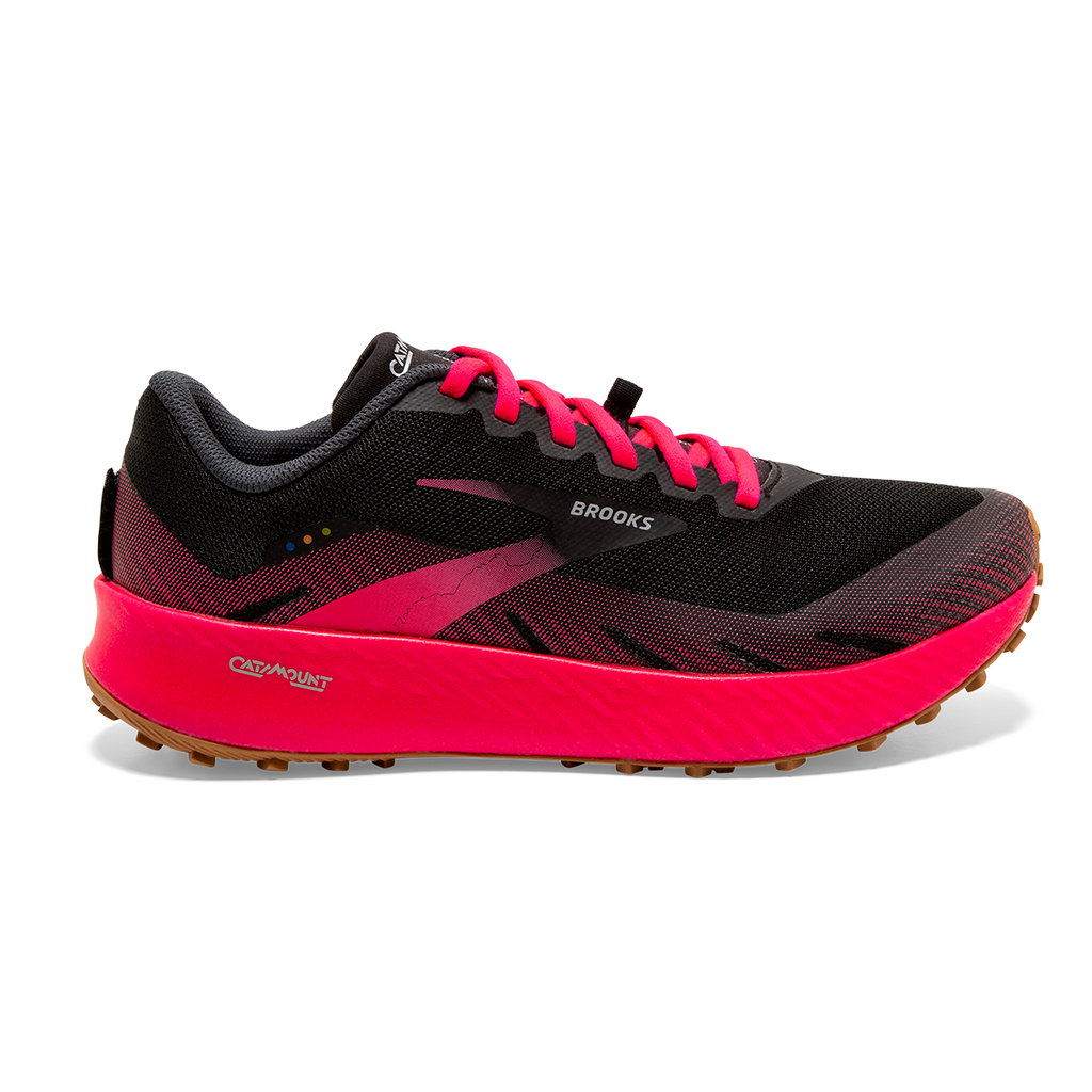 Brooks Catamount — Deep Cobalt - Diva Pink - Oyster Mushroom — Size B — Width 11 — Detail View