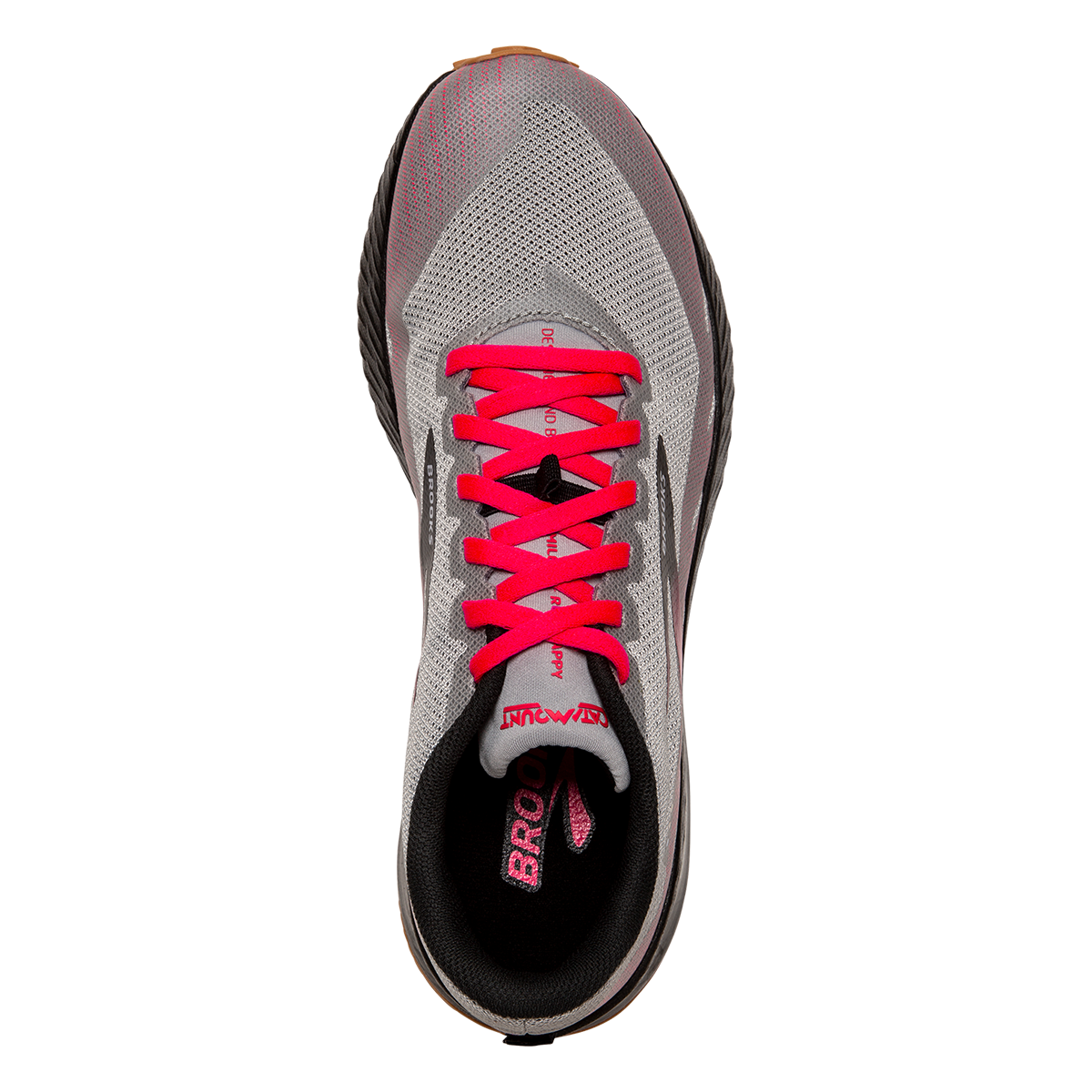 Brooks Catamount — Deep Cobalt - Diva Pink - Oyster Mushroom — Size B — Width 11 — Back View