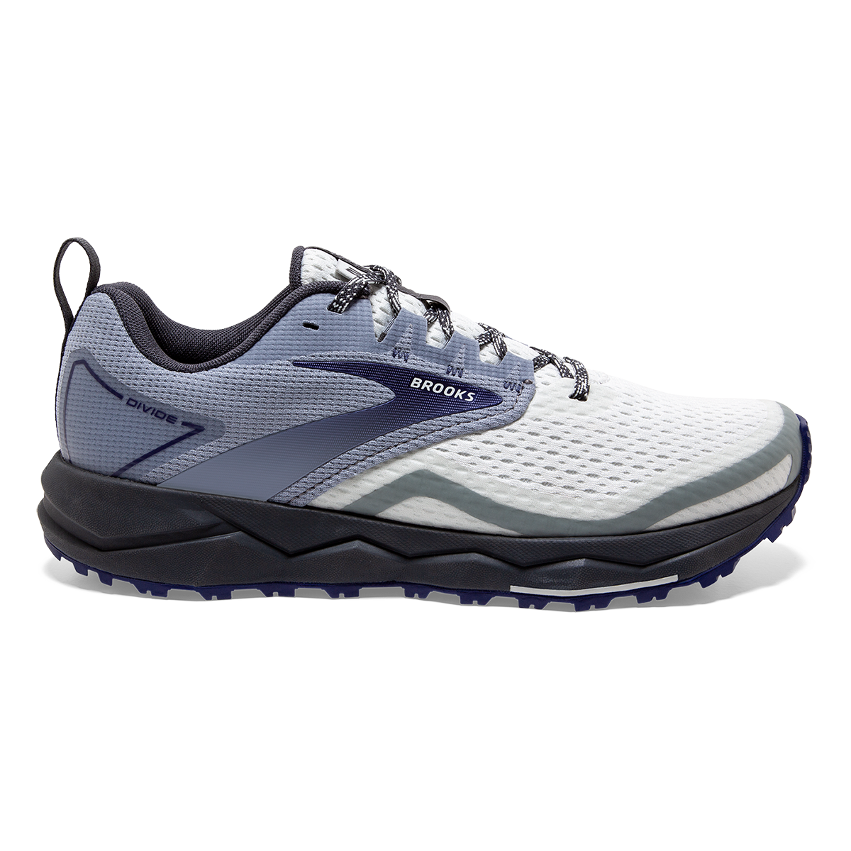 Brooks Divide 2 — Grey - Dawn - Blue Ribbon — Size B — Width 10.5 — Detail View