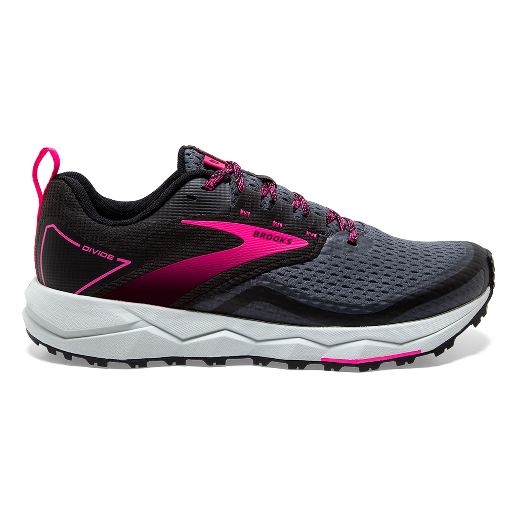 Brooks Divide 2 — Grey - Dawn - Blue Ribbon — Size B — Width 10.5 — Front View