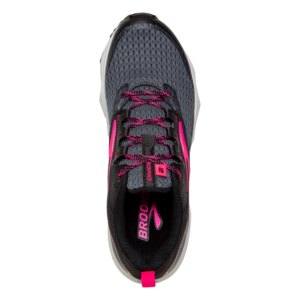 Brooks Divide 2 — Grey - Dawn - Blue Ribbon — Size B — Width 10.5 — Back View