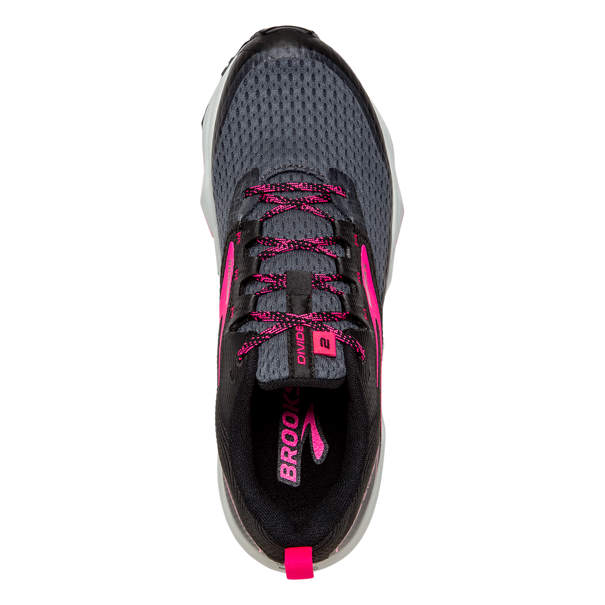 Brooks Divide 2 — Grey - Dawn - Blue Ribbon — Size B — Width 10.5 — Back View