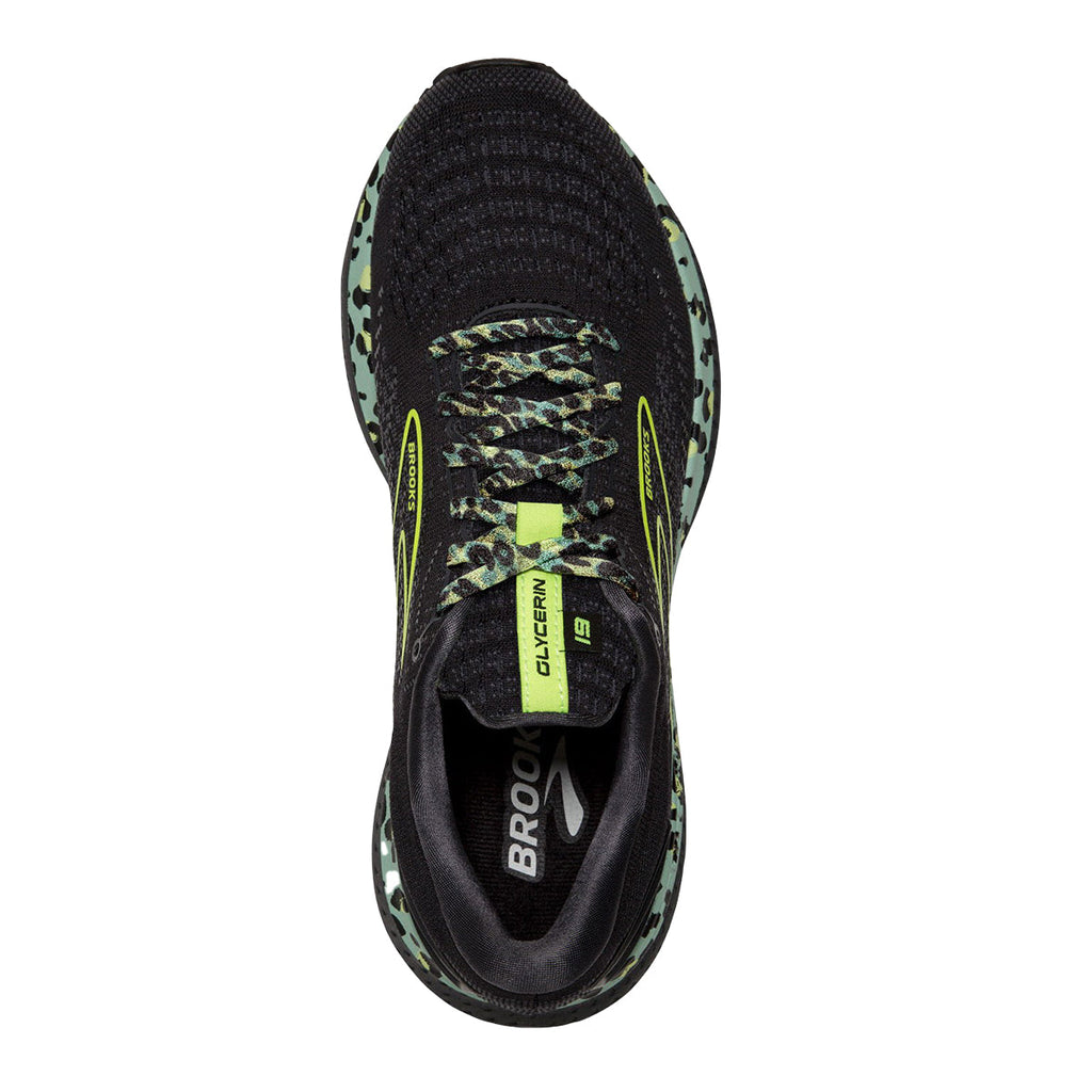 Brooks Glycerin 19 Wild Cheetah — Black - Ebony - Nightlife — Size B — Width 10.5 — Back View
