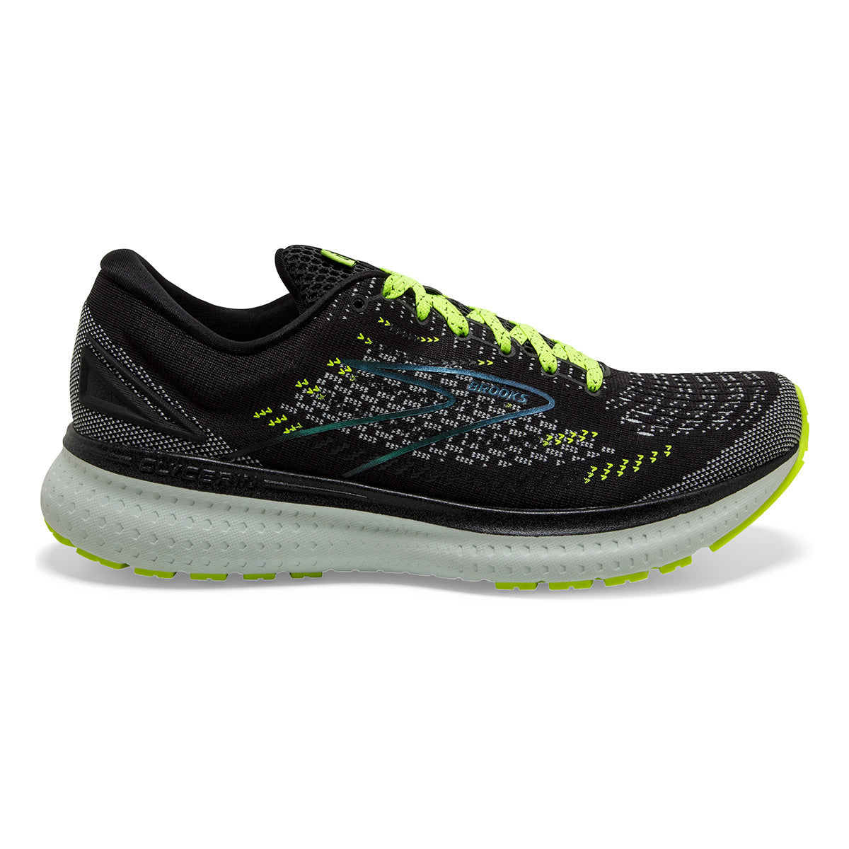 Brooks Glycerin 19 Run Visible — Black - Nightlife - Spa Blue — Size B — Width 10.5 — Top View