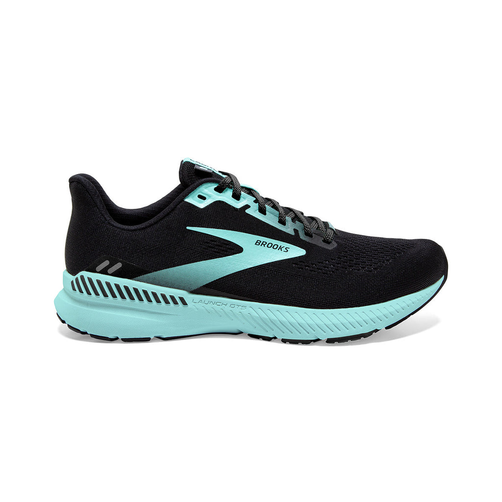 Brooks Launch GTS 8 — Black - Ebony - Blue Tint — Size B — Width 10.5 — Front View