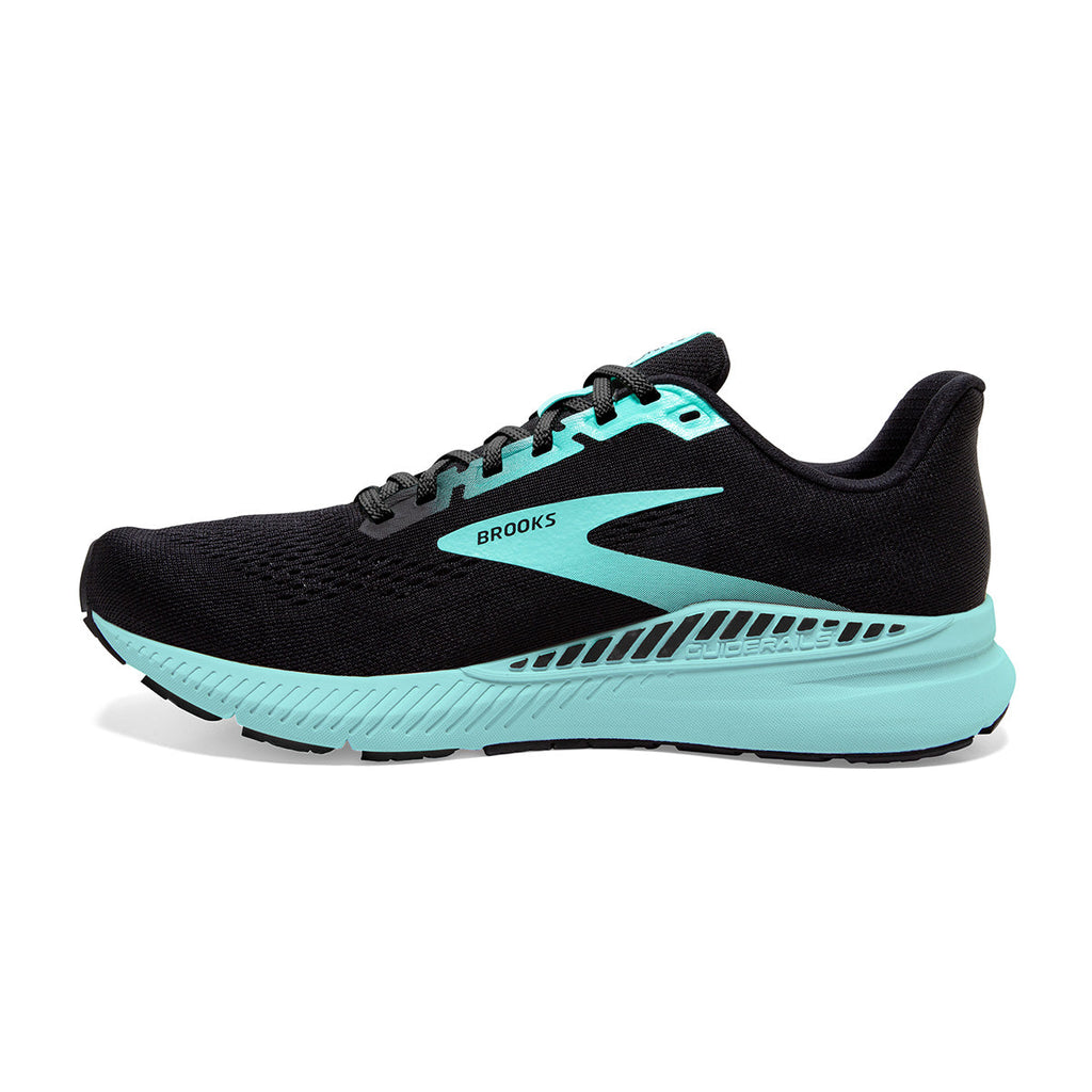 Brooks Launch GTS 8 — Black - Ebony - Blue Tint — Size B — Width 10.5 — Side View