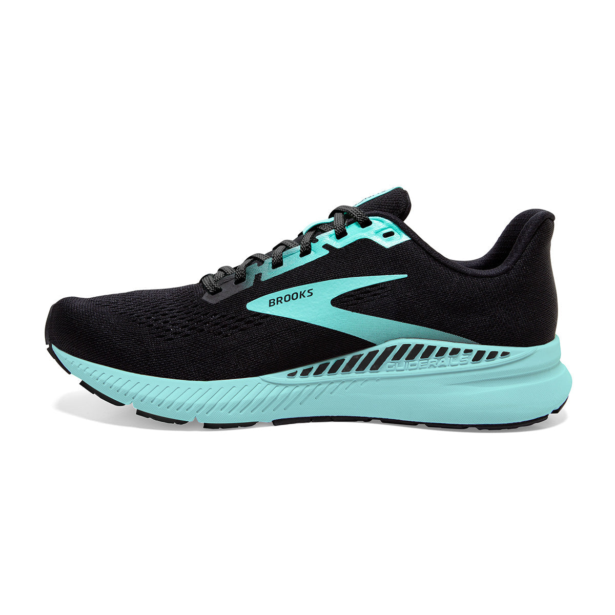 Brooks Launch GTS 8 — Black - Ebony - Blue Tint — Size B — Width 10.5 — Side View