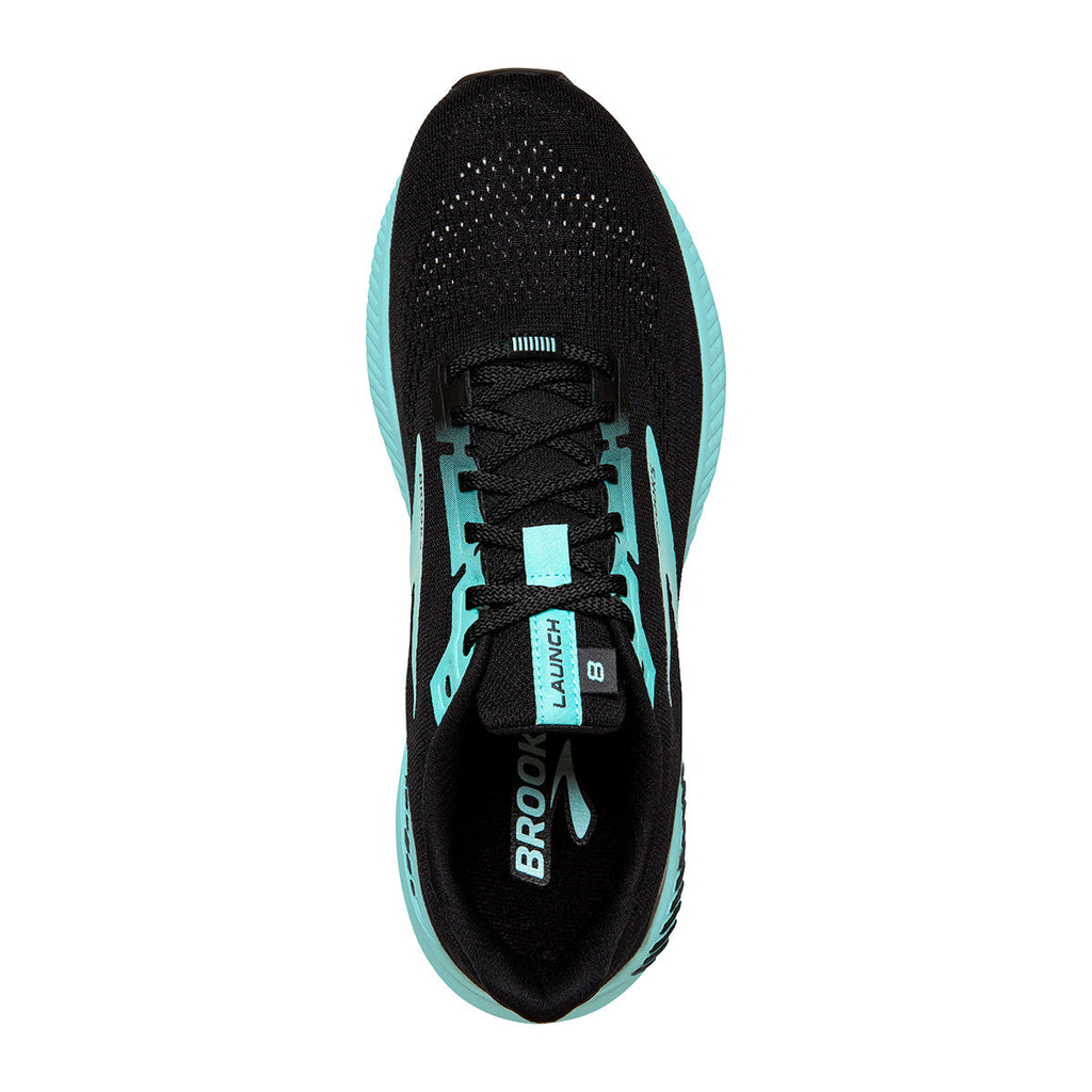 Brooks Launch GTS 8 — Black - Ebony - Blue Tint — Size B — Width 10.5 — Back View