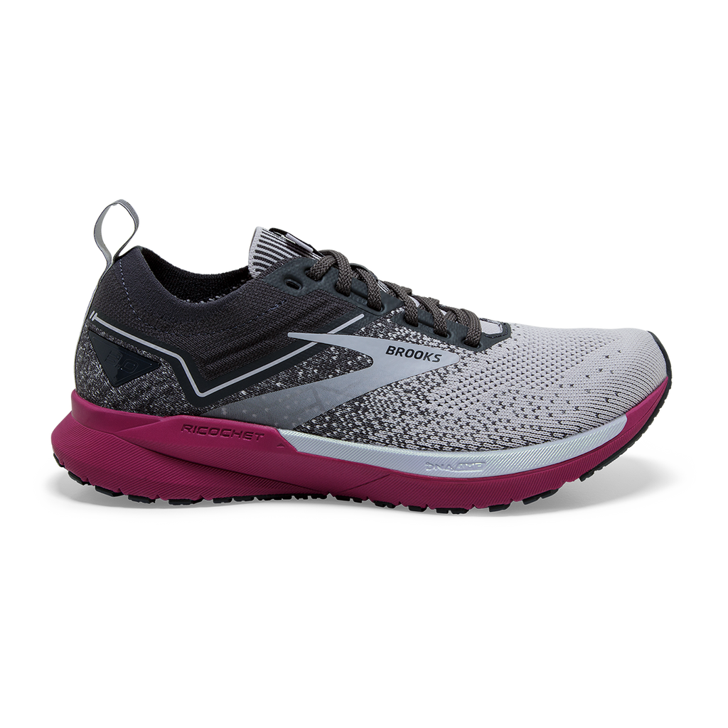 Brooks Ricochet 3 — Grey - Lavender - Baton Rouge — Size B — Width 10.5 — Detail View