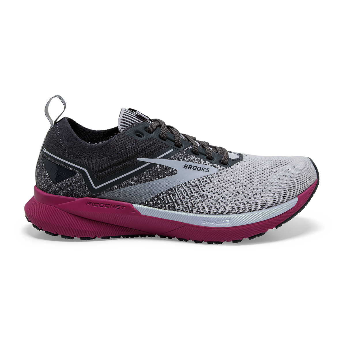 Brooks Ricochet 3 — Grey - Lavender - Baton Rouge — Size B — Width 10.5 — Detail View