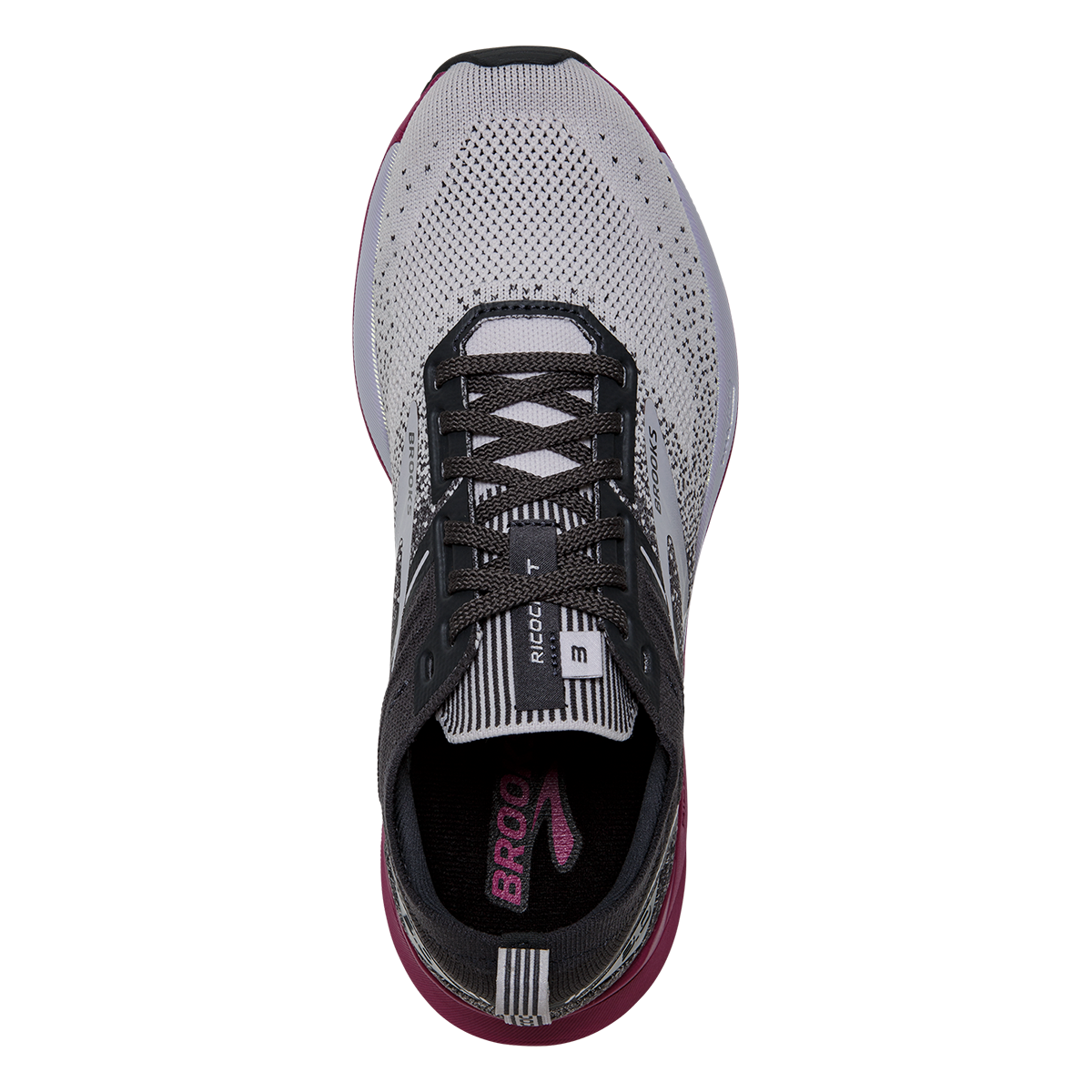Brooks Ricochet 3 — Grey - Lavender - Baton Rouge — Size B — Width 10.5 — Alternate View 7