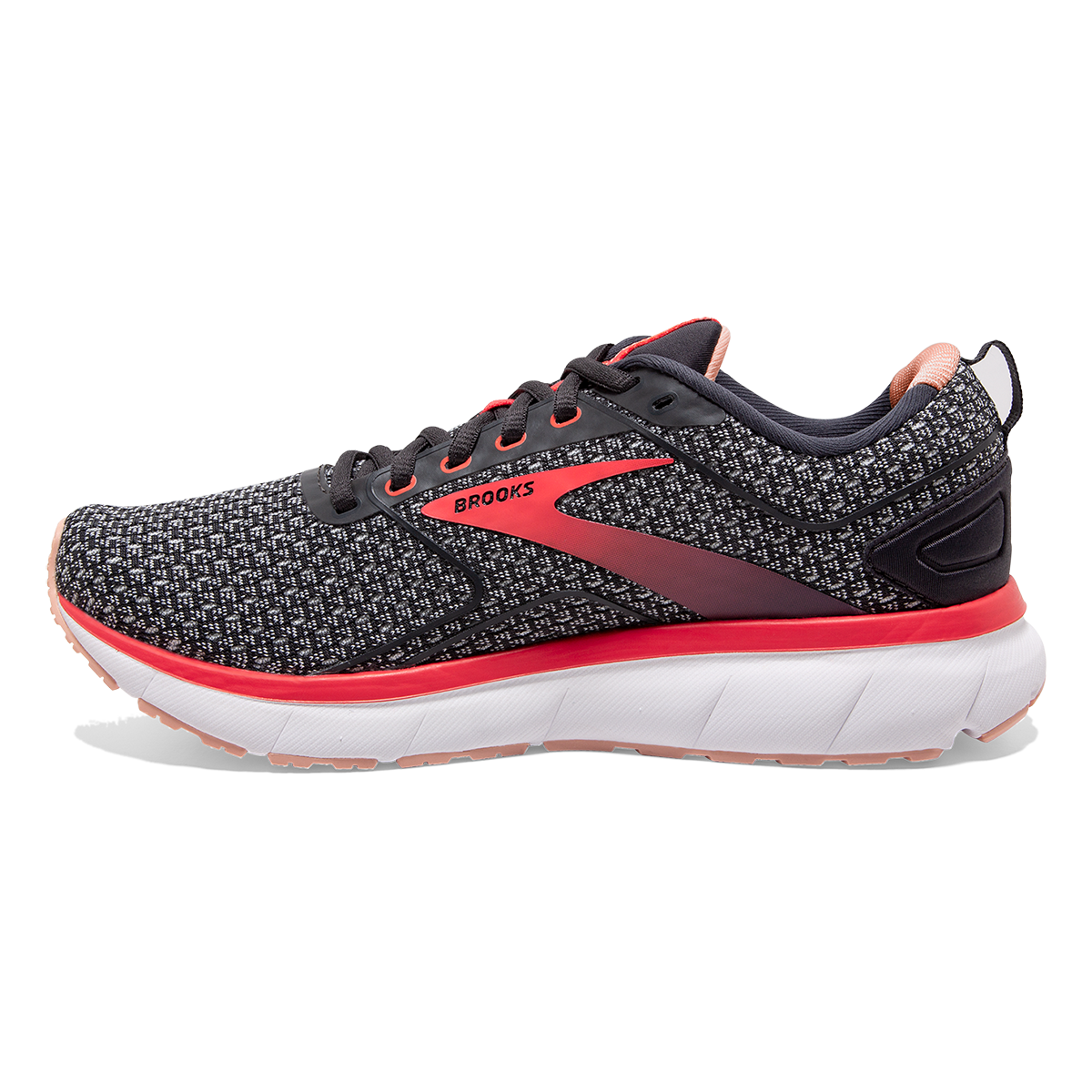 Brooks Transmit 3 — Ebony - Oyster - Hot Coral — Size B — Width 5 — Front View