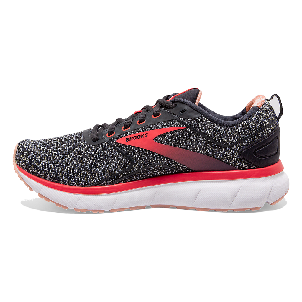 Brooks Transmit 3 — Ebony - Oyster - Hot Coral — Size B — Width 5 — Detail View