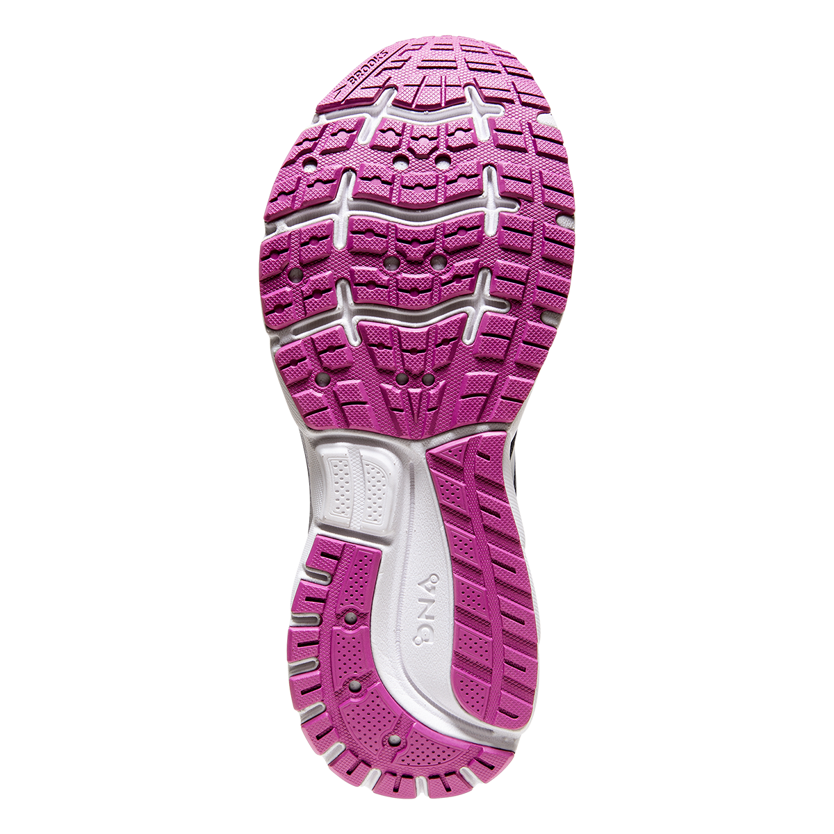 Brooks Trace — Ebony - White - Pink — Size B — Width 9 — Top View