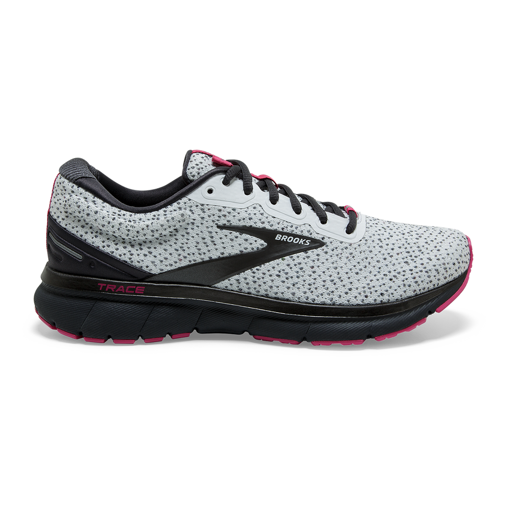 Brooks Trace — Ebony - White - Pink — Size B — Width 9 — Detail View