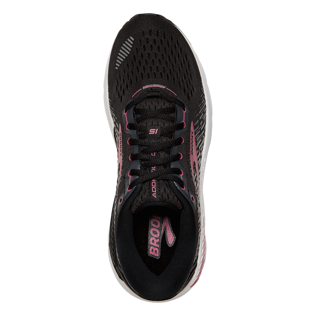 Brooks Addiction GTS 15 — Black - Ebony - Mauvewood — Size B — Width 10 — Back View
