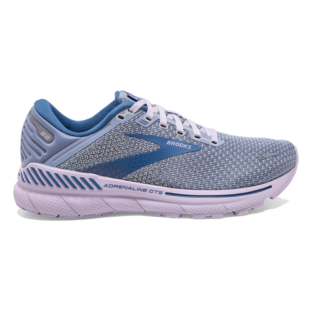 Brooks Adrenaline GTS 22 Regional — Peacoat - Cobalt - Mauve — Size B — Width 10 — Front View
