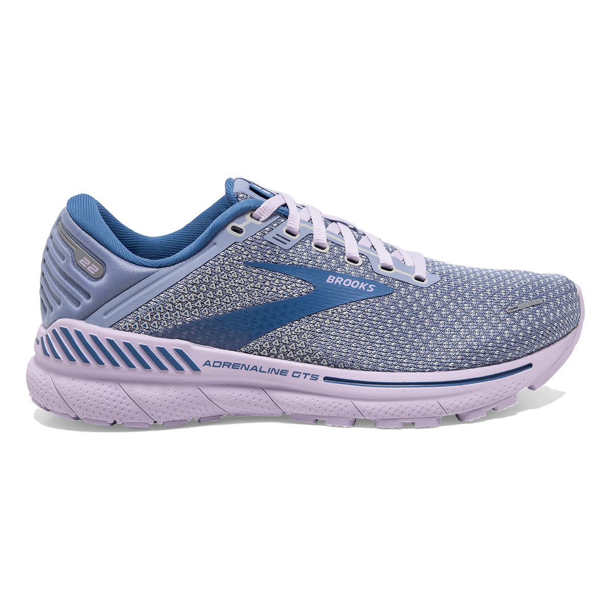 Brooks Adrenaline GTS 22 Regional — Peacoat - Cobalt - Mauve — Size B — Width 10 — Front View