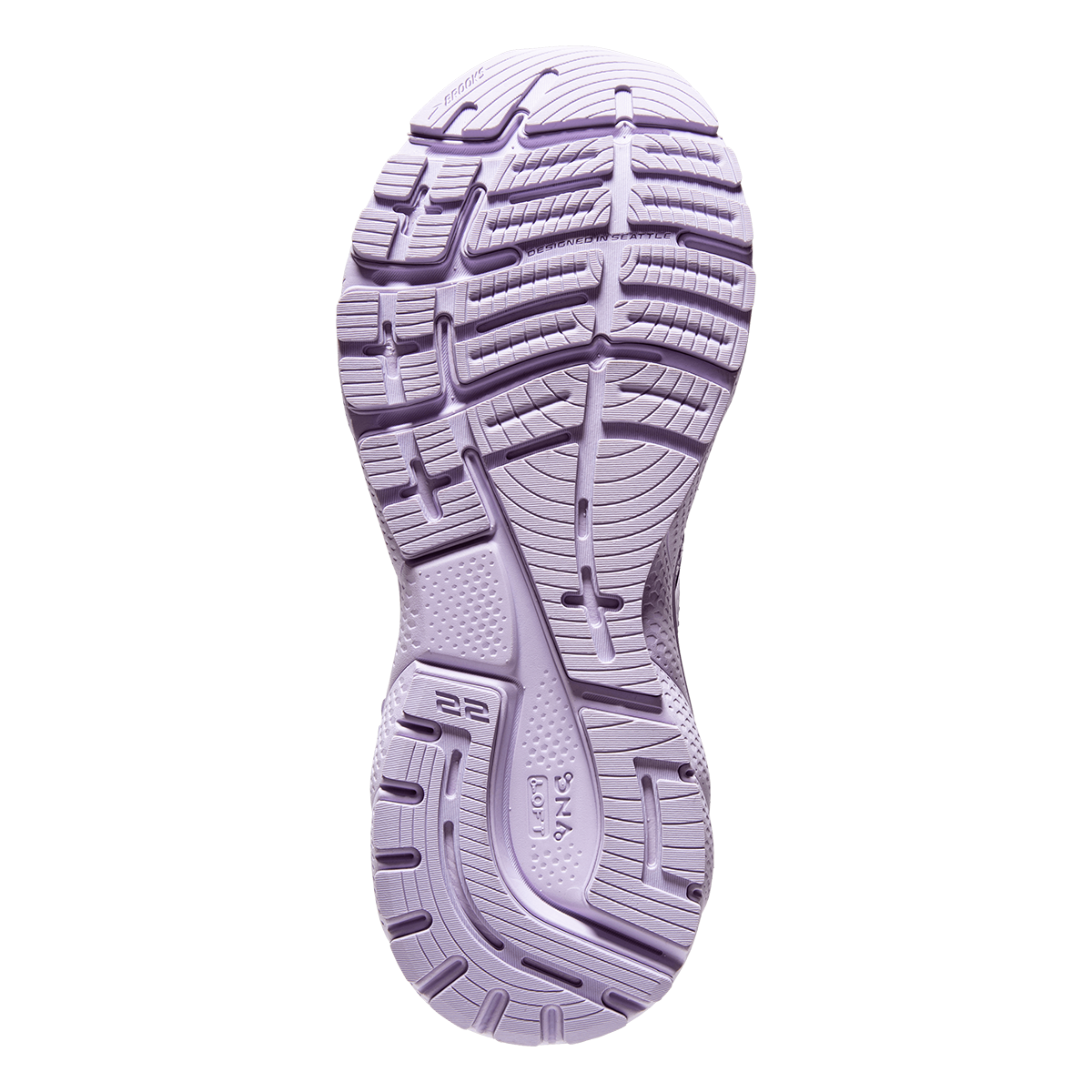 Brooks Adrenaline GTS 22 Regional — Peacoat - Cobalt - Mauve — Size B — Width 10 — Top View