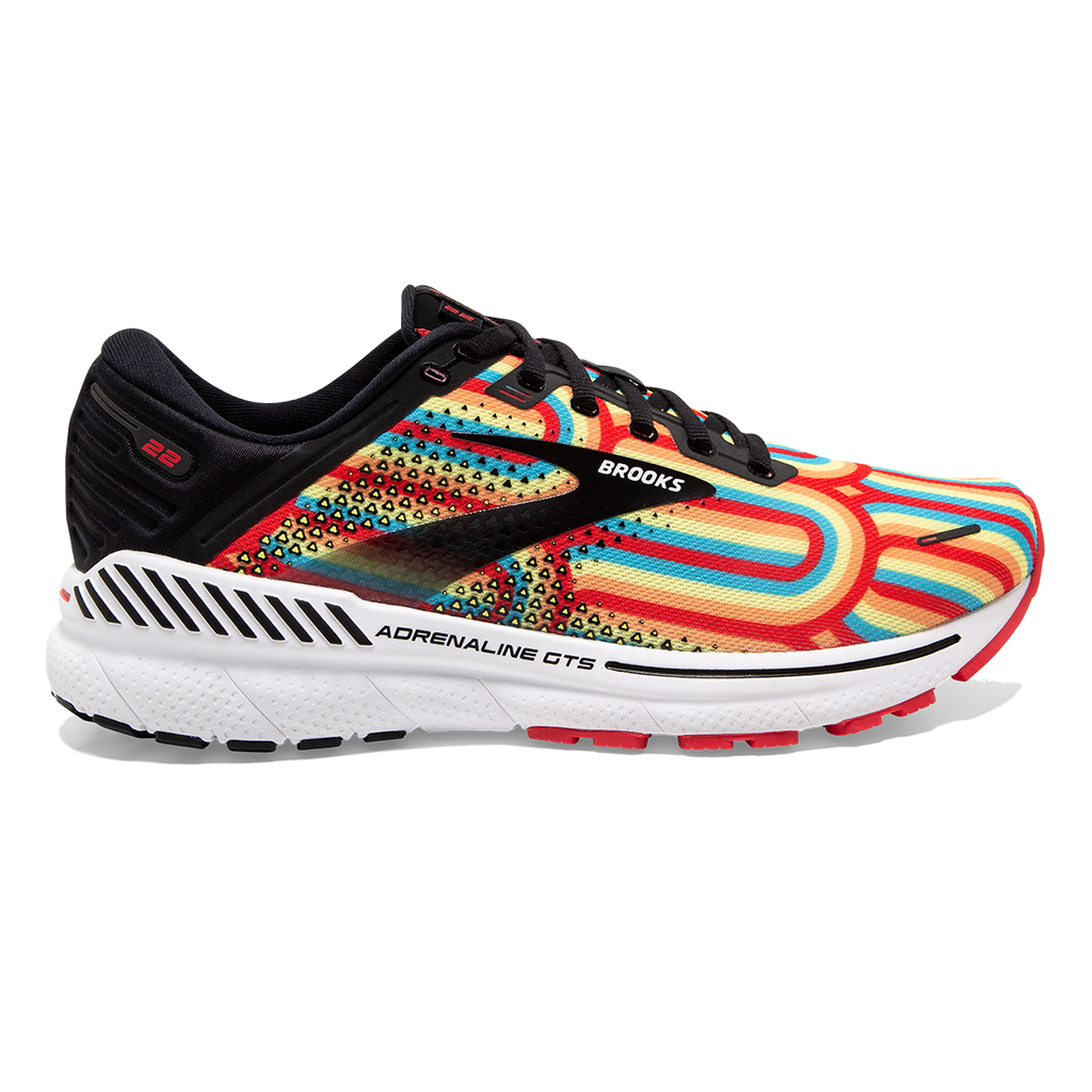Brooks Adrenaline GTS 22 Disco — Black - Bittersweet - Limelight — Size B — Width 5 — Front View