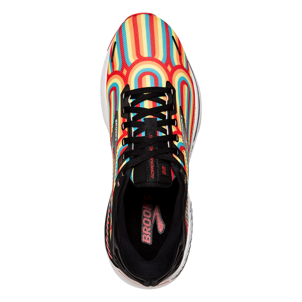 Brooks Adrenaline GTS 22 Disco — Black - Bittersweet - Limelight — Size B — Width 5 — Back View